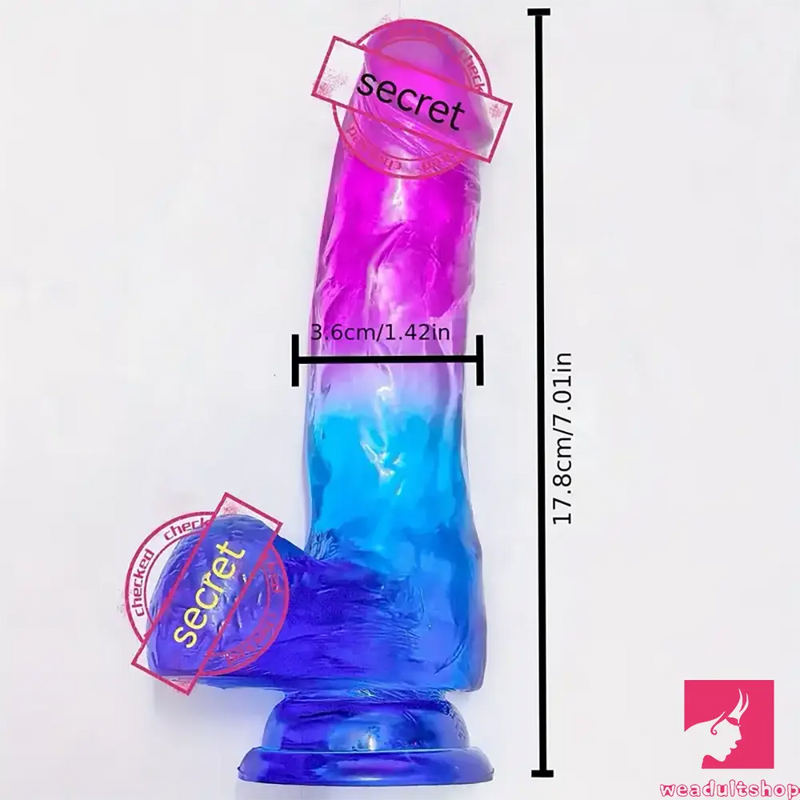 7.01in Real Silicone Soft Smooth Crystal Dildo For Anal Stimulation