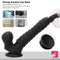 8.07in Black Fantasy Double Layer Silicone Soft Scale Caterpillar Dildo