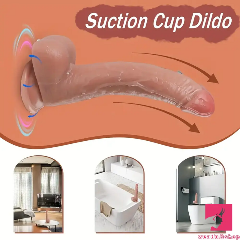 8.7in Soft Real Silicone Big Dildo For G Spot Women Pleasure Sex Toy