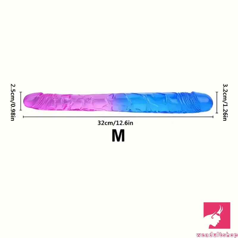 12.6in 17.32in Gradient Color Big Double Heads Dildo For G-Spot Vagina