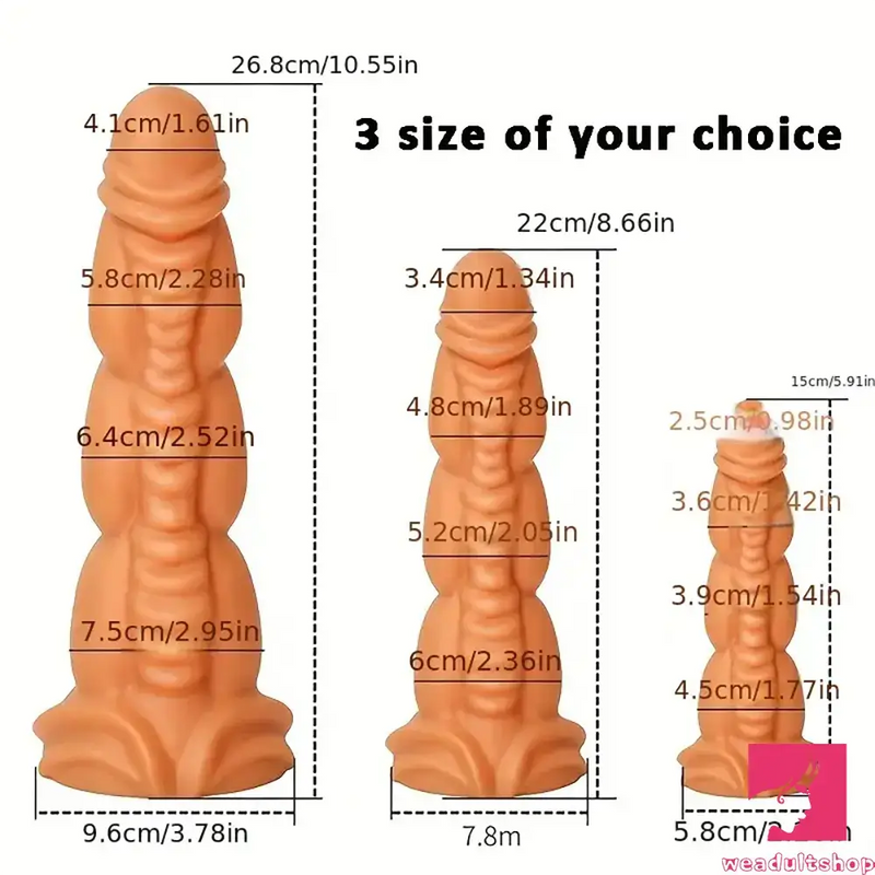 5.91in 8.66in 10.55in Unisex Silicone Fantasy Big Soft Adult Dildo