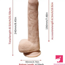 9.45in Large Realistic Female Male Flesh Like Real Dildo With Suction Cup