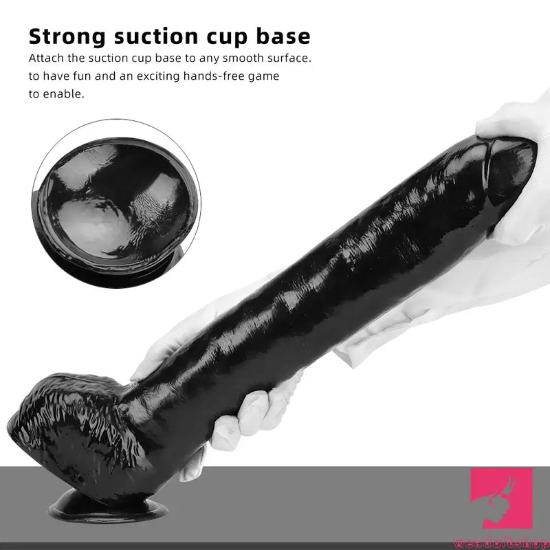 15.74in Extra Big Long Black Dildo Real BDSM Sex Toy For G spot Anus