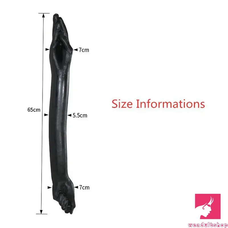 25.59in Fantasy Silicone Soft Huge Long Black Hand Fist Anal Dildo