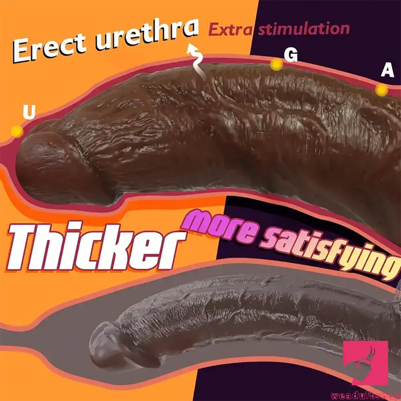 8in Big Silicone Cock Realistic Ebony Dildo BDSM Sex Toy For Anus