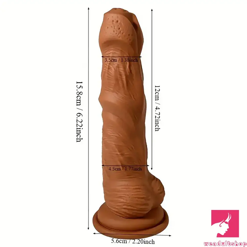 6.22in 7.48in 8.66in Silicone Soft Uncut Meat Dildo For Anal Clit Stimulator