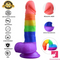 7.67in Silicone Rainbow Soft Dildo For Gay LGBT Anal Vaginal Orgasm