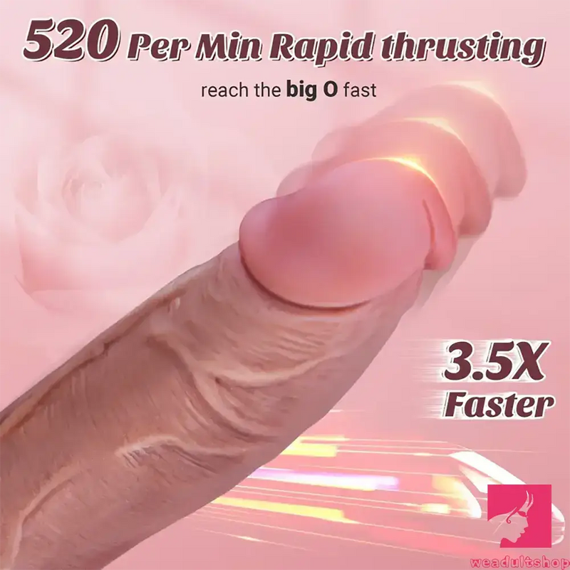 9.1in Silicone Thrusting Vibrating Dual Motors Remote Automatic Dildo