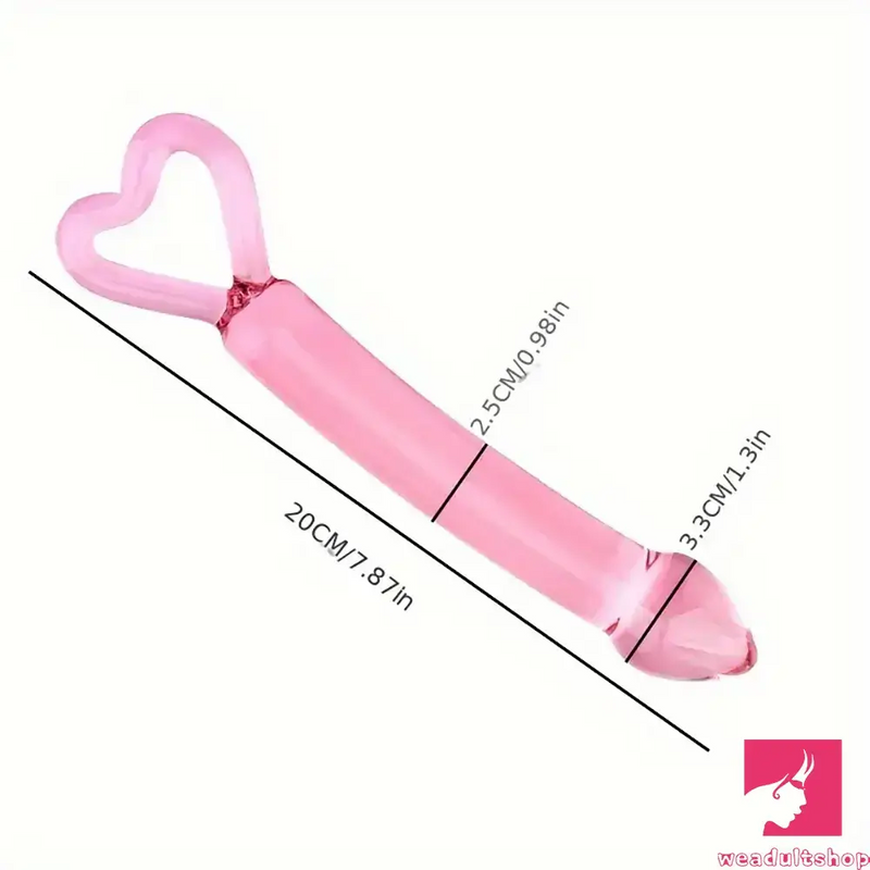 7.87in Clear Premium Unisex Glass Crystal Dildo For Female Male Gay