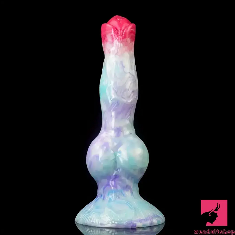 8.03in Fantasy Big Dog Knot Silicone Soft Dildo For G-Spot Orgasm