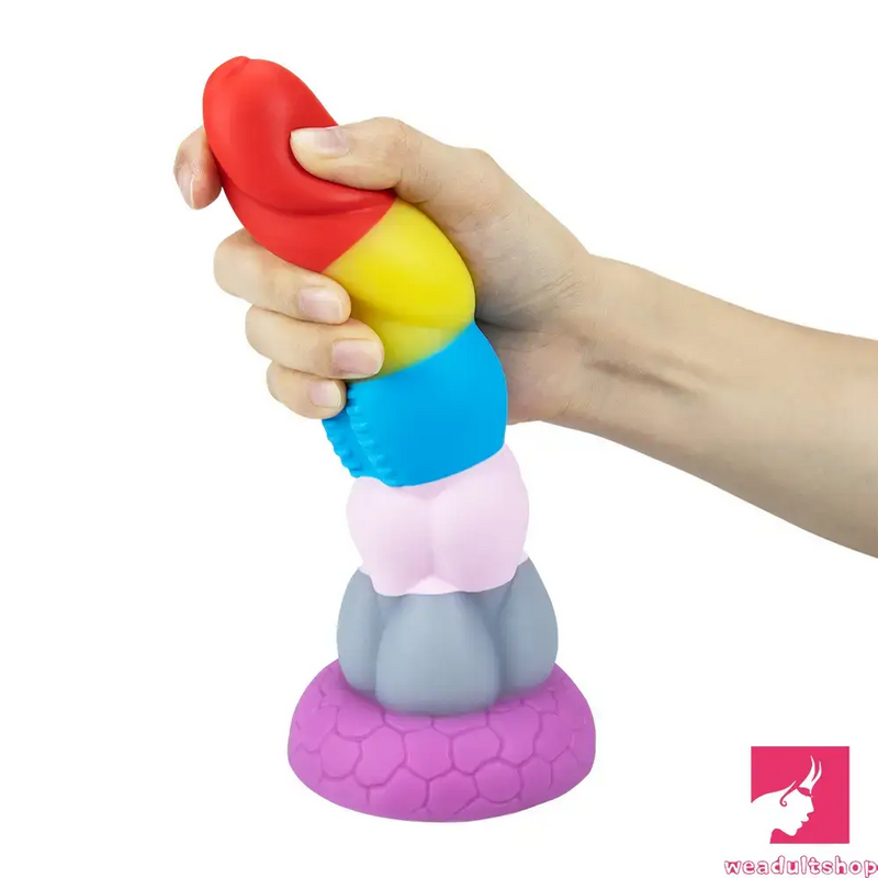 8.66in Silicone Rainbow Soft Big Dildo For Gay LGBT Vaginal Orgasm