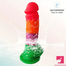 7.9in Silicone Rainbow Soft Dildo For Women Men Couple G-spot Clit