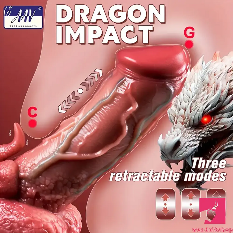 9.05in Dragon Vibrating Thrusting Big Silicone Soft Dildo Love Toy