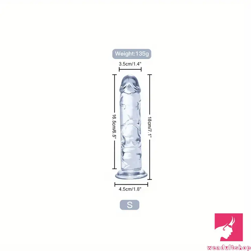 6.3in 7.1in 7.7in 8.5in 9.8in 12in Realistic Clear Suction Cup Dildo