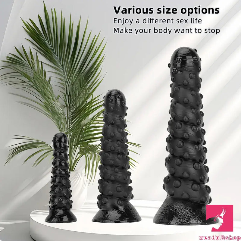 7.48in 11.22in 15in Huge Black Spiral Animal Octopus Dildo Butt Plug