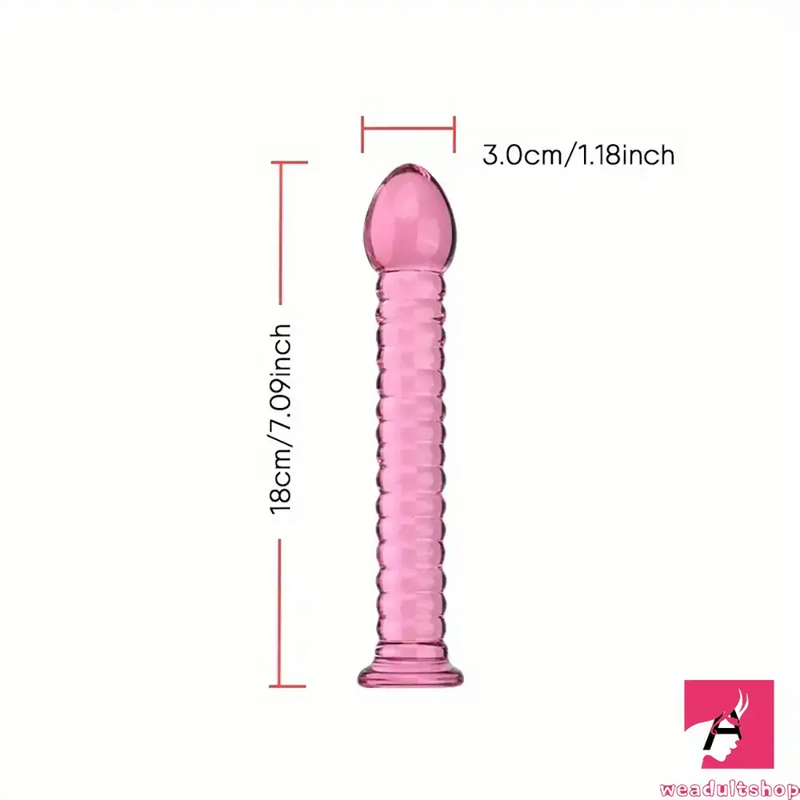 7.09in 7.28in 7.48in Clear Unisex Glass Crystal Dildo For G Spot Orgasm