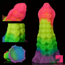 6.34in 8.66in Silicone Soft Rainbow Penis Tentacle Luminous Dildo