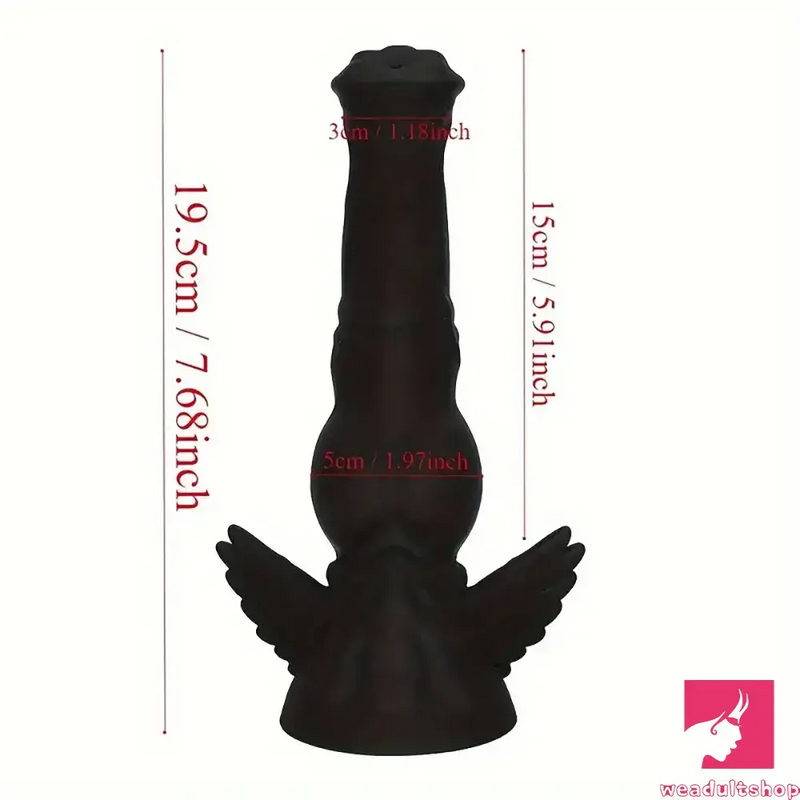 7.68in Fantasy Silicone Soft Horse Penis Dildo For Anal Clit Sex