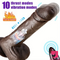 8.7in Ebony 4in1 Heating Thrusting Vibrating Rotation Remote Control Dildo