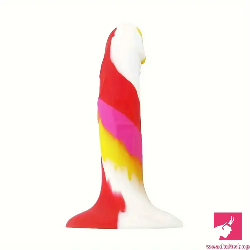 5.71in Silicone Soft Rainbow Cock Dildo For Increased Orgasm