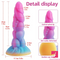 7.8in Monster Luminous Silicone Women Dildo For Hands-Free Sex Play