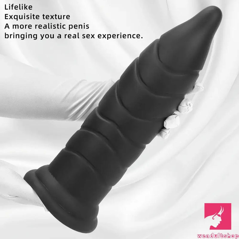 14.37in Fantasy Long Big Silicone Soft Black Dildo Anal Plug For Anus