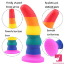 5.11in 6.1in 7.08in Silicone Rainbow Flexible Dildo For Gay LGBT Sex Love