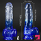 5.9in 7in 7.9in Gradient Color Clear Jelly Real Cock Dildo For Anal Sex