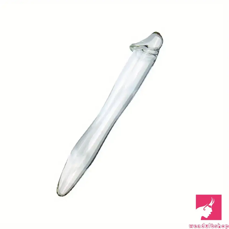 6.49in 8.26in Glass Dual Heads Dildo For Anal Vaginal Orgasm