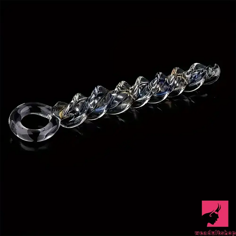 8.66in Spiral Texture Glass Dildo For Women Men Anal Vaginal Clit Toy