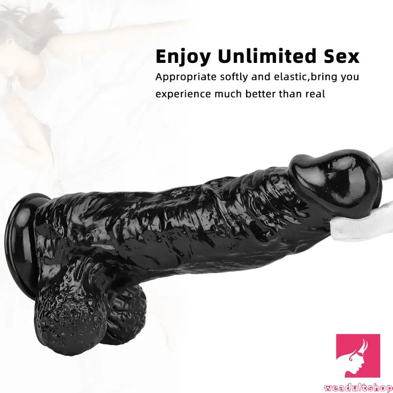 12.2in Super Big Thick Realistic Black Dildo BDSM Sex Toy For Anal Toy