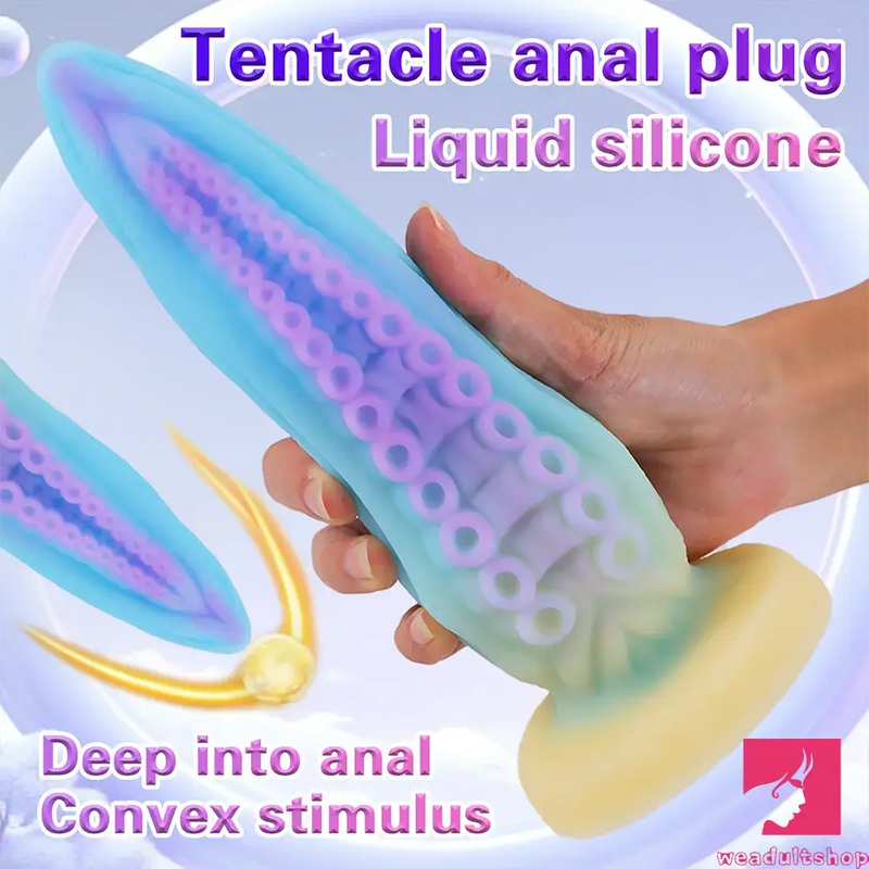 6.69in 7.87in 9.05in Fantasy Octopus Tentacle Silicone Flexible Dildo