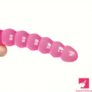 17.72in Long Double Heads Crystal Pink Simulation Dildo With Butt Beads