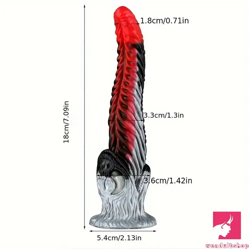 7.09in Silicone Flexible Monster Fantasy Dildo For Couples Women