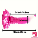 7.4in Soft Flexible Silicone Rose Shape Colorful Particles Dildo