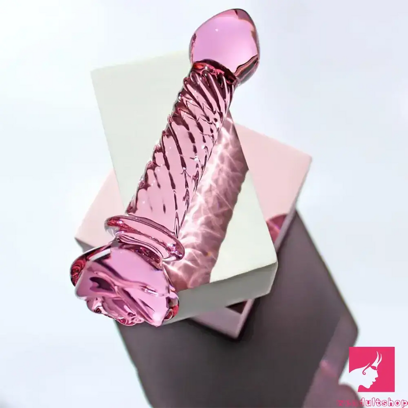 5.4in 5.7in Clear Elegant Unisex Glass Crystal Dildo For Female Sex