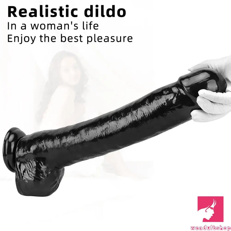 15.74in Extra Big Long Black Dildo Real BDSM Sex Toy For G spot Anus