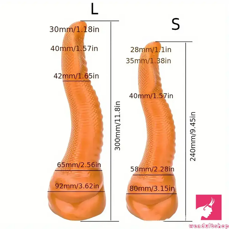 9.45in 11.8in Fantasy Animal Snake Cock Silicone Soft Dildo For Adults