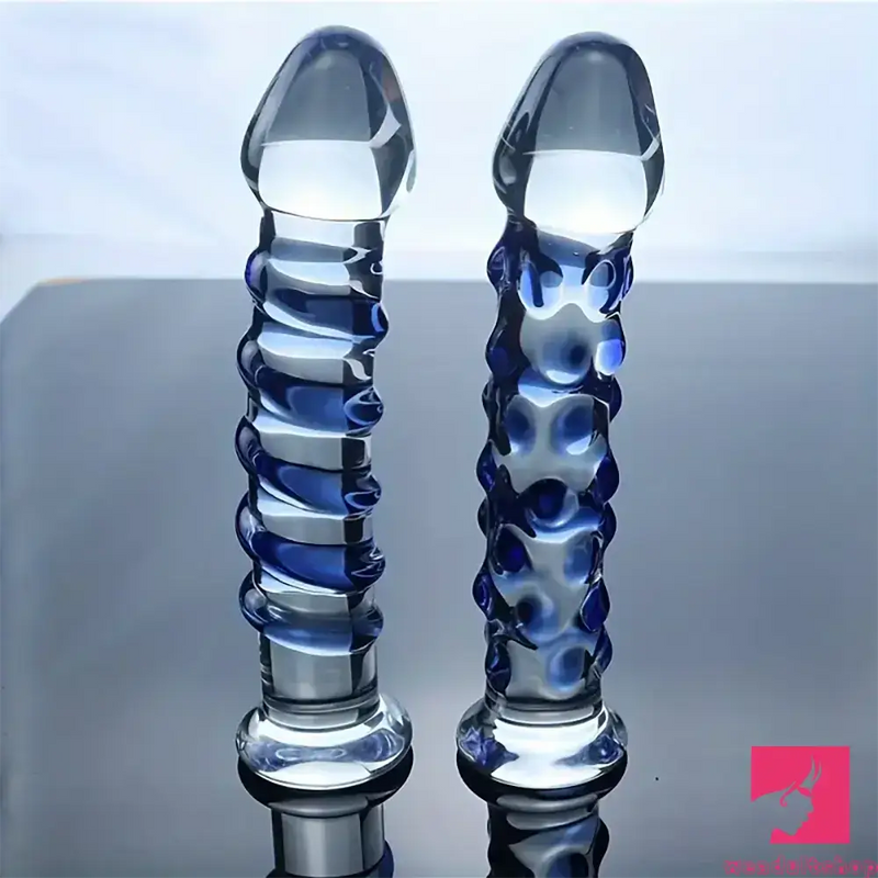 6.9in Clear Spiked Spiral Glass Dildo For Anal Vaginal Orgasm