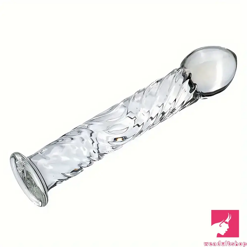 6.9in Clear Real Glass Crystal Dildo For G-Spot Vaginal Sex Orgasm