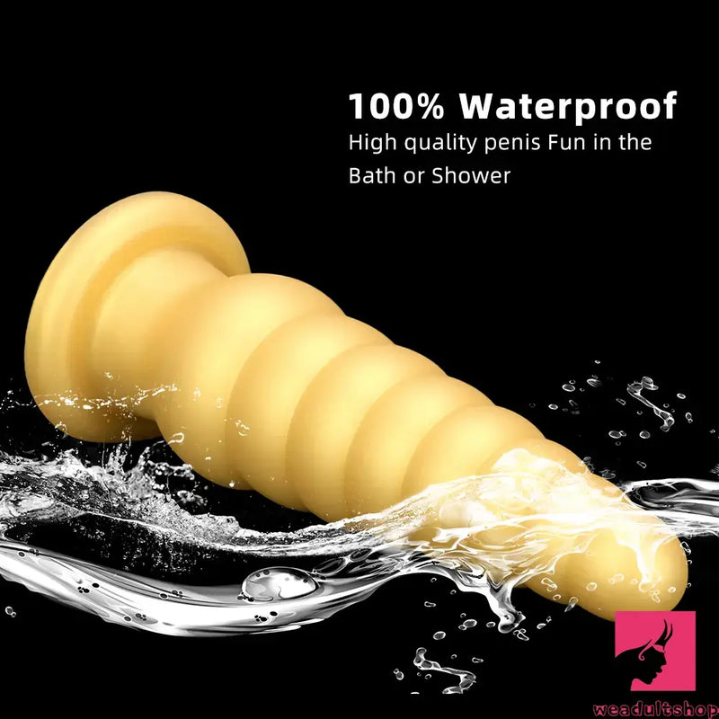 10.63in Soft Silicone Big Gold Butt Plug Dildo For Anal Expansion Orgasm