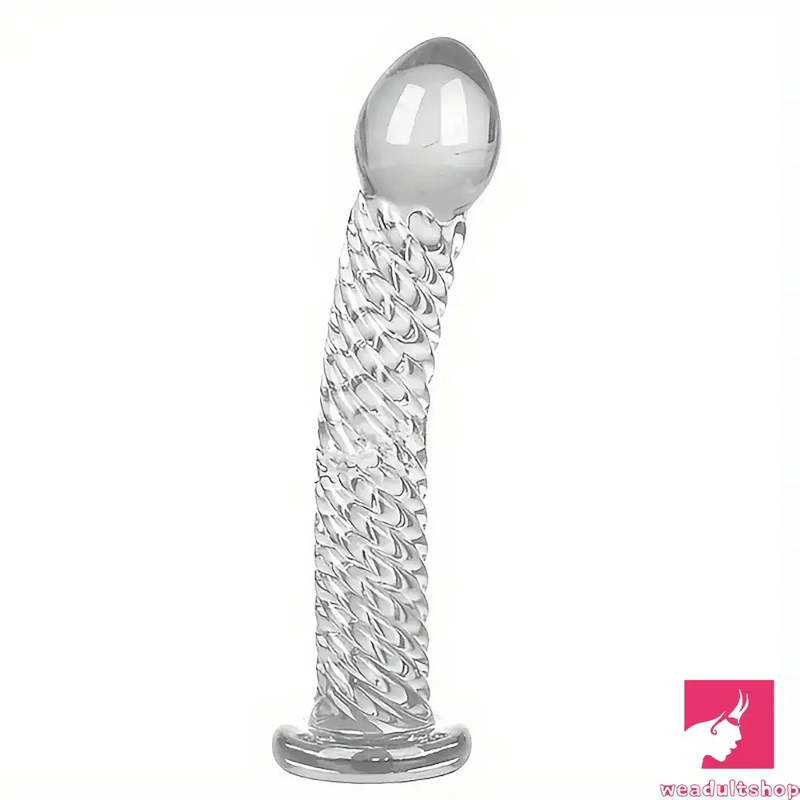 6.9in Clear Real Glass Crystal Dildo For G-Spot Vaginal Sex Orgasm