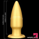 8.85in Premium Gold Soft Liquid Silicone Big Butt Plug Dildo Adult Toy