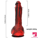 9.05in Premium Large Silicone Soft Mixed Color Dildo For Anus Clit