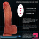 9.05in Realistic Auto Heating Thrusting Vibrating Dildo For Anus