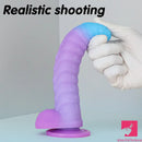 8.15in 9.06in Mixed Color Silicone Gradient Big Soft Odd Dildo Adult Toy