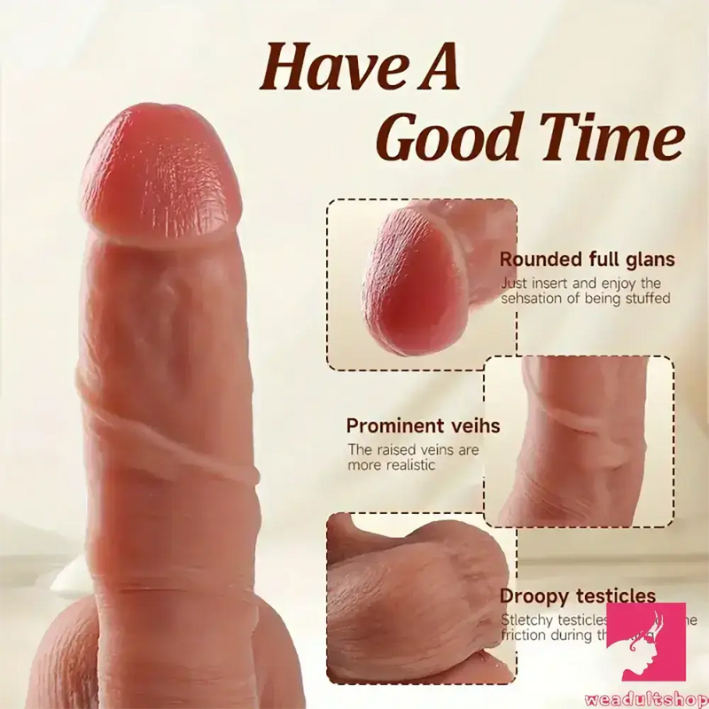 6.69in Realistic Silicone Soft Dildo For Women Anus Clit Hand-Free Sex