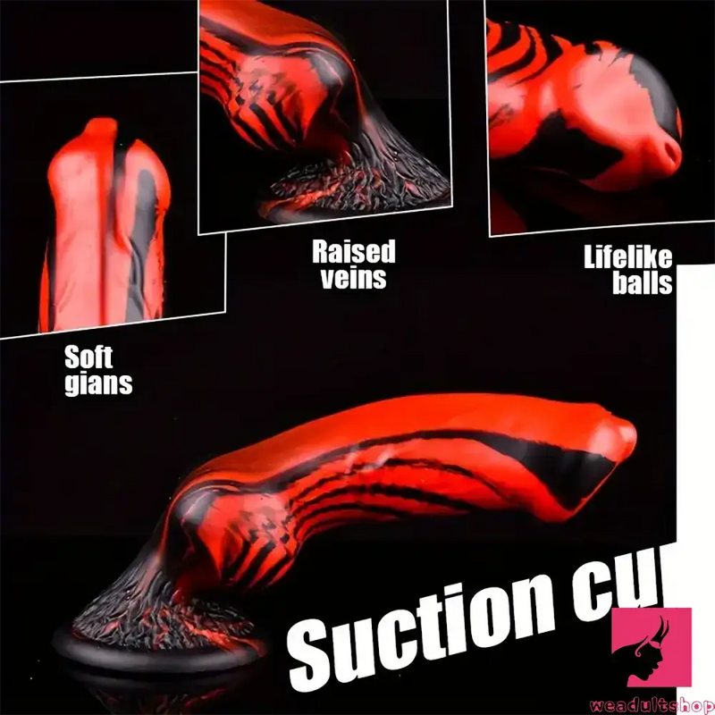 7.24in 7.51in 9.84in 10.62in 12.99in Animal Dog Cock Silicone Flexible Dildo