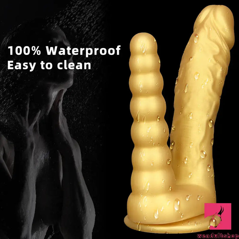 8.07in Silicone Big Soft Dildo Double Heads Dildo Butt Plug Anal Beads