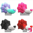 7.4in Soft Flexible Silicone Rose Shape Colorful Particles Dildo